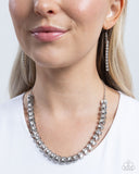 Linked Lady - White Necklace - Paparazzi Accessories