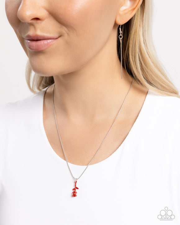 Tippy ROSE - Red Necklace - Paparazzi Accessories