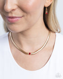 Stunning Solitaire - Red Necklace - Paparazzi Accessories