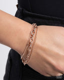 Chained Celebration - Rose Gold Bracelet - Paparazzi Accessories