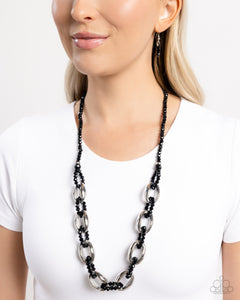 Flickering Fact - Black Necklace - Paparazzi Accessories