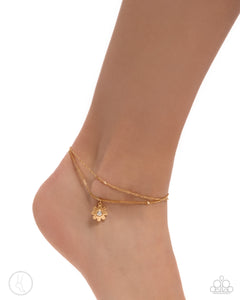 Blossoming Breeze - Gold Anklet - Paparazzi Accessories