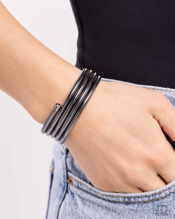 Coiled Command - Black Bracelet - Paparazzi Accessories