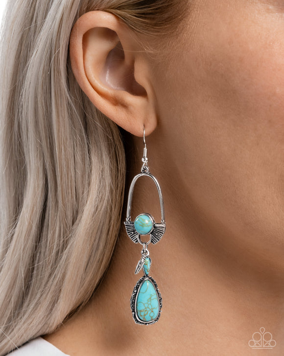 Badlands Basic - Blue Earrings - Paparazzi Accessories