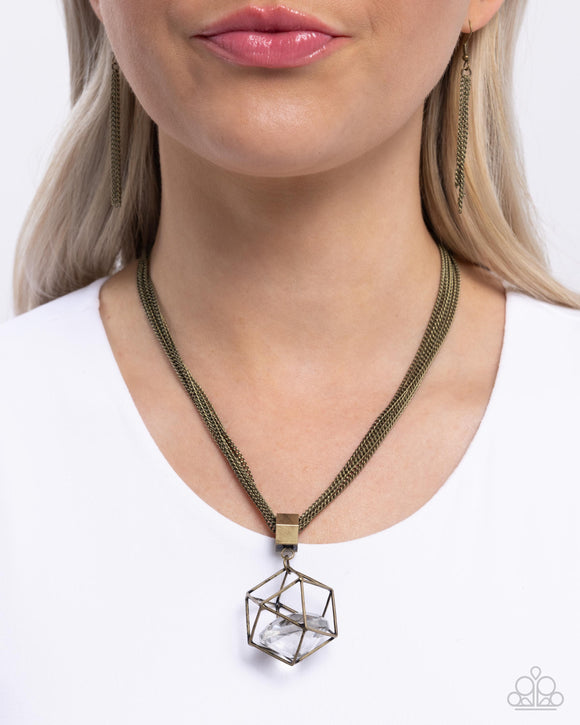 Eager Elegance - Brass Necklace - Paparazzi Accessories