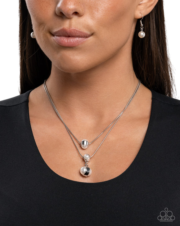 Attractive Austen - White Necklace - Paparazzi Accessories