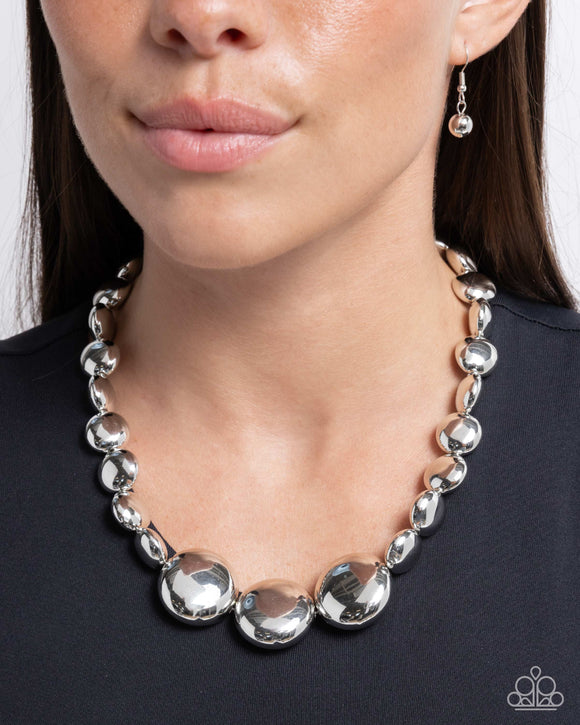 Reflective Roar - Silver Necklace - Paparazzi Accessories