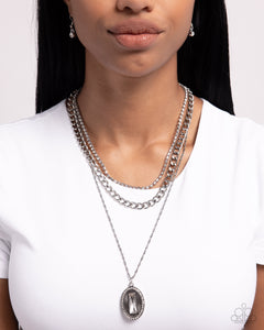 Edgy Empire - White Necklace - Paparazzi Accessories