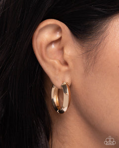 Hinged Homage - Gold Earrings - Paparazzi Accessories