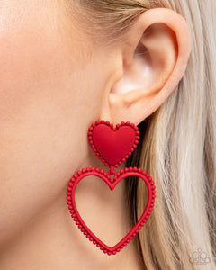 Casual Chemistry - Red Post Earrings - Paparazzi Accessories