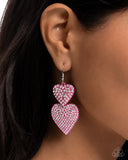 Never Enough Sparkle - Pink Earrings - Paparazzi Accessories