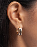 Serrated Shimmer - Gold Earrings - Paparazzi Accessories