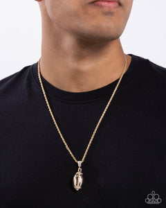 Football Future - Gold Mens Necklace - Paparazzi Accessories