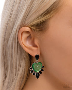 Resort Radiance - Green Post Earrings - Paparazzi Accessories