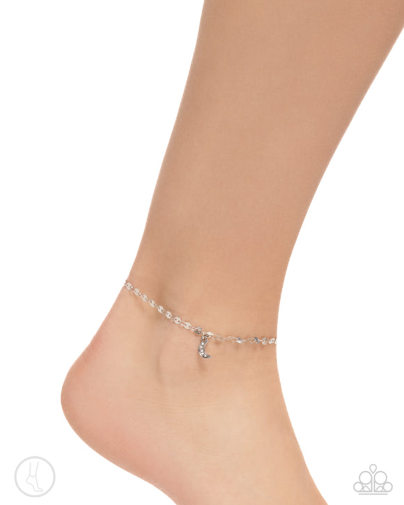 Crescent Chic - Silver Anklet - Paparazzi Accessories