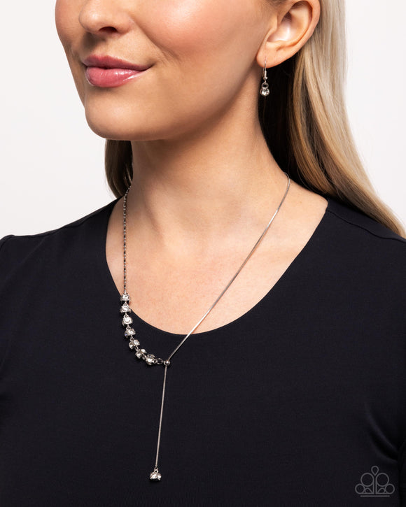 Drops of Dazzle - White Necklace - Paparazzi Accessories