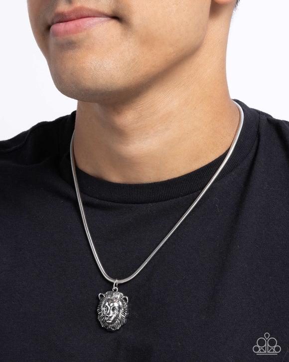 Leo Leader - Silver Mens Necklace - Paparazzi Accessories