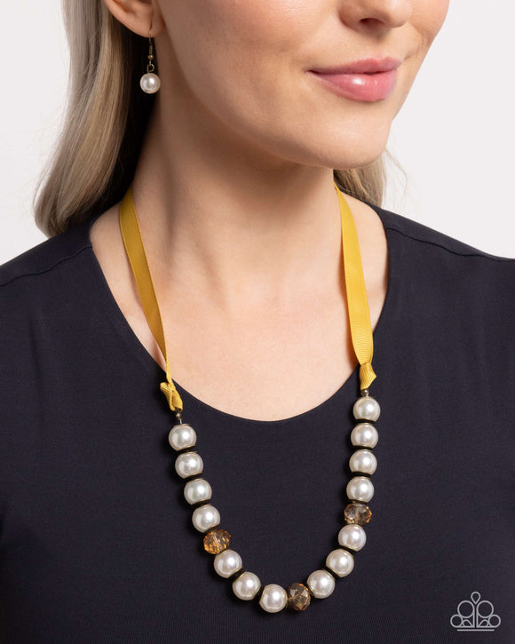 Exclusive Ease - Yellow Necklace - Paparazzi Accessories