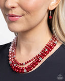 Ombré Ornament - Red Necklace - Paparazzi Accessories