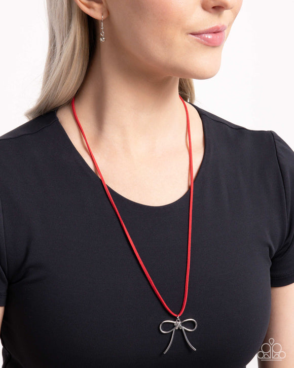 Bolo Bow - Red Necklace - Paparazzi Accessories