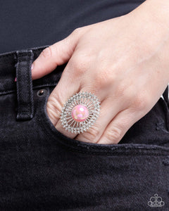 Ornamental Outline - Pink Ring - Paparazzi Accessories