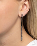 Trenchant Tease - Black Post Earrings - Paparazzi Accessories