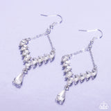 Dripping Drama - White Earrings - Paparazzi Accessories