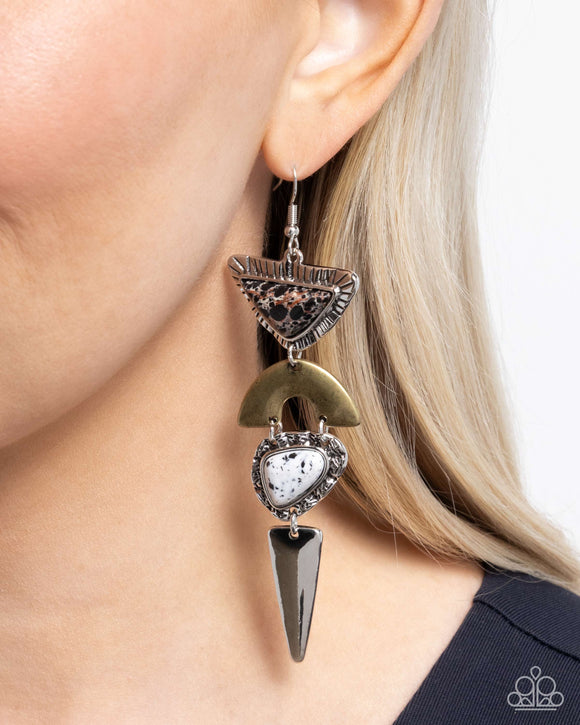 Shape Shifting Stones - Black Earrings - Paparazzi Accessories