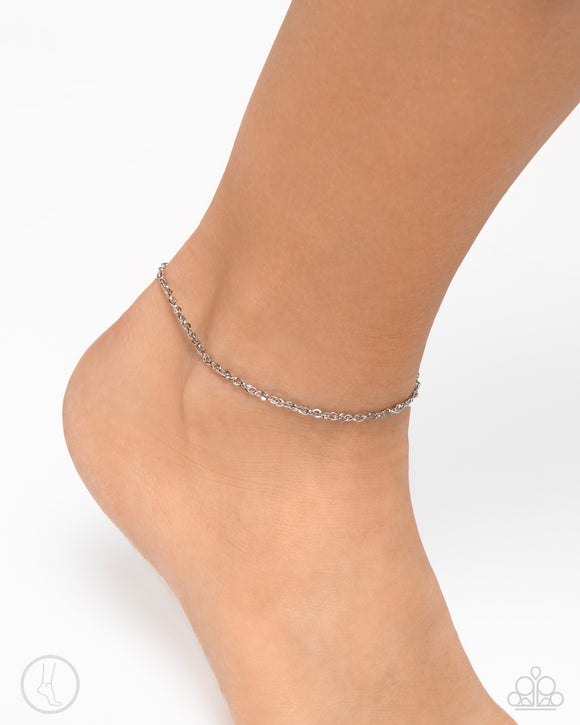 Aligned Age - Silver Anklet - Paparazzi Accessories