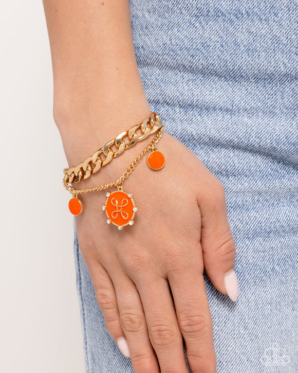 Preppy Present - Orange Bracelet - Paparazzi Accessories