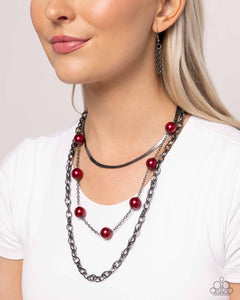 High-Class Haute - Red Necklace - Paparazzi Accessories