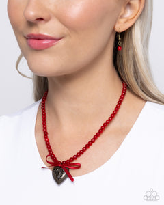 Tasteful Trimming - Red Necklace - Paparazzi Accessories