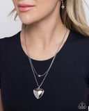 Halting Hearts - Silver Necklace - Paparazzi Accessories