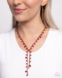 Glittery Getaway - Red Necklace - Paparazzi Accessories