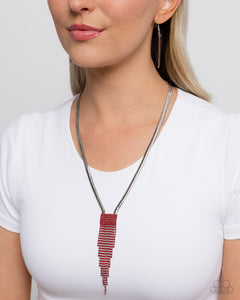 Straighten Up - Red Necklace - Paparazzi Accessories