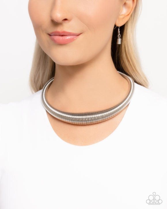 Dramatic Dynasty - Silver Necklace - Paparazzi Accessories