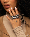 Durable Dragonfly - Silver Ring - Paparazzi Accessories