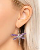 Dragonfly Descent - Purple Earrings - Paparazzi Accessories