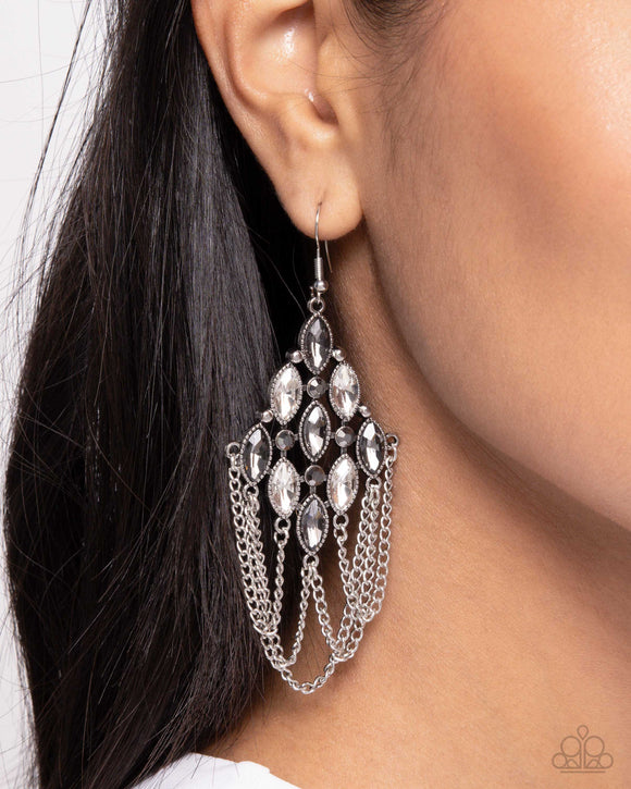 Trenchant Transformation - Silver Earrings - Paparazzi Accessories