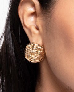 Woven Wisdom - Gold Earrings - Paparazzi Accessories