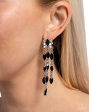 Lively Lure - Black Post Earrings - Paparazzi Accessories