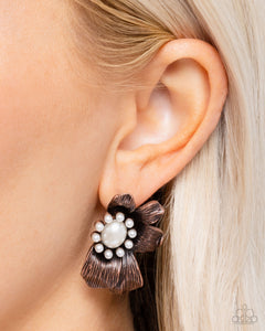 Sonata Shimmer - Copper Post Earrings - Paparazzi Accessories