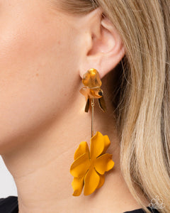 Malibu Moderato - Gold Post Earrings - Paparazzi Accessories