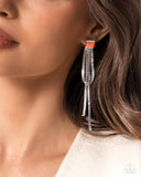 Classy Curves - Orange Post Earrings - Paparazzi Accessories