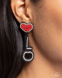 Visible Valentines - Black Post Earrings - Paparazzi Accessories