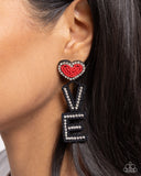 Visible Valentines - Black Post Earrings - Paparazzi Accessories