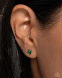 Logical Light - Green Post Earrings - Paparazzi Accessories