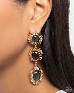 Emotional Elegance - Green Post Earrings - Paparazzi Accessories