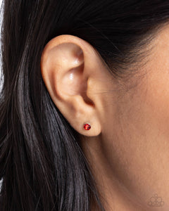 Logical Light - Red Post Earrings - Paparazzi Accessories