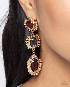 Emotional Elegance - Red Post Earrings - Paparazzi Accessories